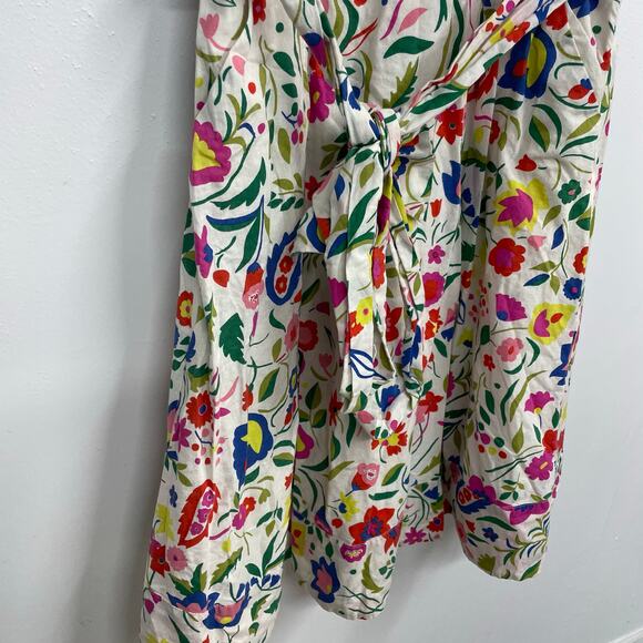 Boden Jade Linen-Blend Dress SZ 8R Floral Pink/Red/Yellow Fit & Flare Classic - Picture 11 of 14